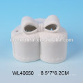 Mini white porcelain jewelry box with hollow design